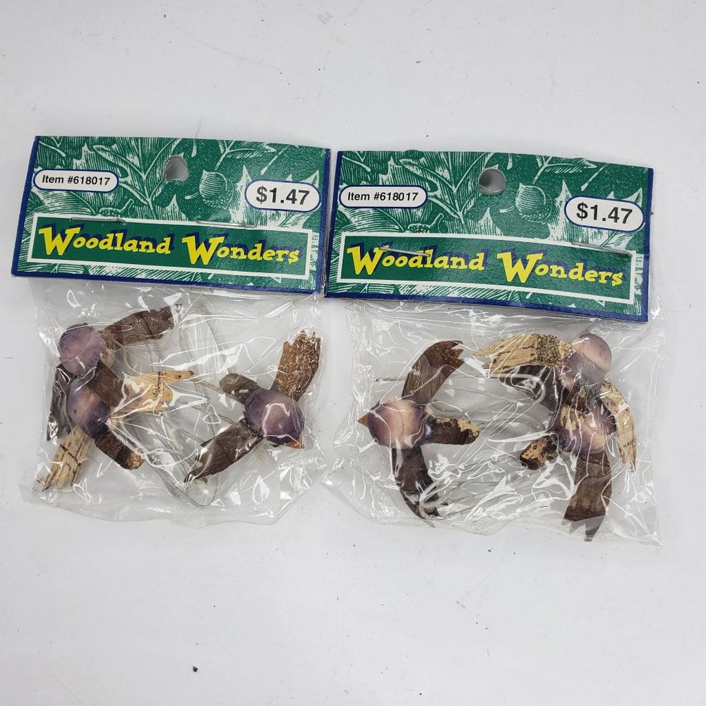 Vintage Woodland Wonders Birds Flying Tiny Floral Arrangement Craft Wedding